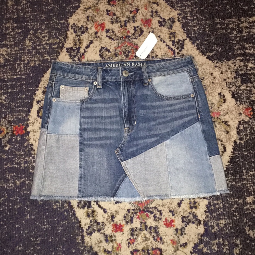 American Eagle Outfitters Patchwork Denim Skirt